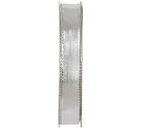 Chenebois Metallic Wired Ribbon Silver 16mm x 25m