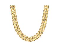 CHENETOILE 12mm Gold Cuban Link Chain for Men, Non Tarnish 316L Stainless Steel Necklace with Sturdy Box Clasp, 18K Gold Plated Durable Miami Chain Jewelry Gift for Him with Packaging 20/22/24 Inches