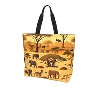 chenfandi African grassland animals Shoulder bag with main compartment and inner pocket, suitable for travel, work, gym, unisex.
