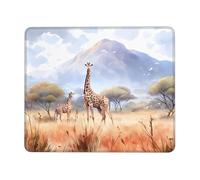 chenfandi African Savanna Giraffe 8.3 x 10.3 in Mouse pad, 3mm thick rubber base with stitched edges, suitable for laptops.