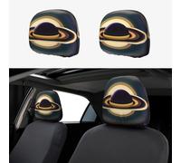 chenfandi Beautiful Saturn 2-Pack Car Headrest Covers, Seat Cover Accessories, Car Headrest Protectors, Universal, Suitable for Cars.