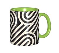 chenfandi Black Curved Texture Mug, 330 ml with Handle, Suitable for hot Tea, Milk, and Other Beverages, Microwave Safe.