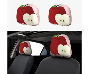 chenfandi Cartoon Red Fruit 2-Pack Car Headrest Covers, Seat Cover Accessories, Car Headrest Protectors, Universal, Suitable for Cars.