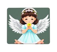 chenfandi Cute Little Angel Square Mouse Pad With Stitched Edges And Non-Slip Rubber Base For Office Laptops, *7.9 X 9.5 In.