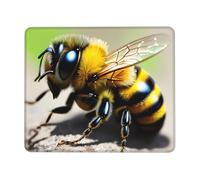 chenfandi Cute little bee 8.3 x 10.3 in Mouse pad, 3mm thick rubber base with stitched edges, suitable for laptops.