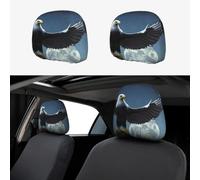 chenfandi Eagle under the stars 2-Pack Car Headrest Covers, Seat Cover Accessories, Car Headrest Protectors, Universal, Suitable for Cars.