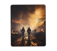 chenfandi Firefighters fighting fires 10 x 12 inch Mouse pad with stitched edges and a non-slip rubber base, washable.
