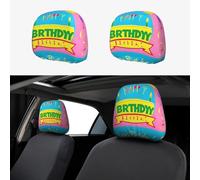 chenfandi Happy Birthday Balloon 2-Pack Car Headrest Covers, Seat Cover Accessories, Car Headrest Protectors, Universal, Suitable for Cars.