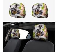 chenfandi Happy Cute koala 2-Pack Car Headrest Covers, Seat Cover Accessories, Car Headrest Protectors, Universal, Suitable for Cars.