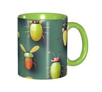 chenfandi Insect Atlas Mug, 330 ml with Handle, Suitable for hot Tea, Milk, and Other Beverages, Microwave Safe.