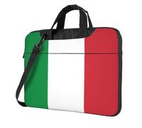 chenfandi Italian flag 15.6 inch Laptop shoulder bag, double zipper design carrying bag, with shoulder strap and pocket.