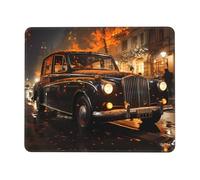 chenfandi London Black Cab 10 x 12 inch Mouse pad, 3mm thick rubber base with stitched edges, suitable for laptops.