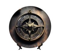chenfandi Magical Design Norse Runes Compass 6in Decorative Plate, Bone China Plate, with Stand, Suitable for Study, Office, entryway, etc.