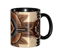 chenfandi Native American Painting Ceramic Mug, 330 ml with Handle, Suitable for hot Tea, hot Cocoa, Milk, etc.