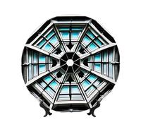chenfandi Octagon Building 8in Decorative Plate, Bone China Plate, with Stand, Suitable for Study, Office, entryway, etc.