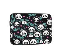 chenfandi Panda cute face 12 inch Laptop case, made of Oxford cloth with polyester foam padding, zipper opening, and portable design.