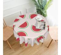 chenfandi Pink watermelon Round tablecloth, 60 inches (approx. 152 cm), foldable tablecloth, suitable for dining rooms, kitchens, etc.