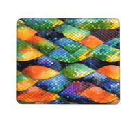 chenfandi Rainbow Fish Scale 8.3 x 10.3 in Mouse pad, 3mm thick rubber base with stitched edges, suitable for laptops.