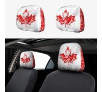 chenfandi Retro Canada Flag 2-Pack Car Headrest Covers, Seat Cover Accessories, Car Headrest Protectors, Universal, Suitable for Cars.