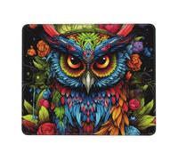 chenfandi Rosette Owl 10 x 12 inch Mouse pad, 3mm thick rubber base with stitched edges, suitable for laptops.