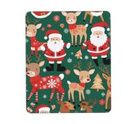 chenfandi Santa Claus and Christmas deer 8.3 x 10.3 in Mouse pad with stitched edges and a non-slip rubber base, washable.