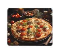 chenfandi Tantalizing Tomato Pizza 10 x 12 inch Mouse pad, 3mm thick rubber base with stitched edges, suitable for laptops.