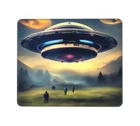 chenfandi Ufo Landing Square Mouse Pad With Stitched Edges And Non-Slip Rubber Base For Office Laptops, *7.9 X 9.5 In.