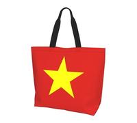 chenfandi Vietnamese flag Shoulder bag with main compartment and inner pocket, suitable for travel, work, gym, unisex.