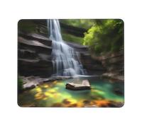 chenfandi Waterfall Views Square Mouse Pad With Stitched Edges And Non-Slip Rubber Base For Office Laptops, *7.9 X 9.5 In.