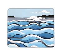 chenfandi Waves Lapping At The Rocks Square Mouse Pad With Stitched Edges And Non-Slip Rubber Base For Office Laptops, *8.3 X 10.3 In.