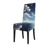 chenfandi White clouds over the sea Kitchen chair covers, removable and washable, suitable for homes, restaurants, and banquet halls.