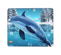 chenfandi winter the dolphin 8.3 x 10.3 in Mouse pad, 3mm thick rubber base with stitched edges, suitable for laptops.