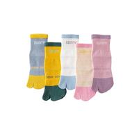 Chenflying Flip Flop Socks Tabi Split Toe Socks Cotton Athletic Running Toe Socks for Boys Girls 6-15 Years, 5 Pairs (UK, Age, 6 Years, 10 Years, Regular, White+skin tone+pink+blue+yellow)