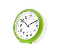 CHENGAIJIAN Alarm Clock Alarm clock desktop seat clock glow-in-the-dark mute bedroom alarm student use wake up gods(Green/white)