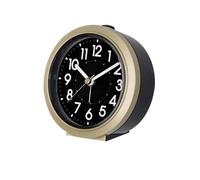 CHENGAIJIAN Alarm Clock Alarm clock desktop seat clock glow-in-the-dark mute bedroom alarm student use wake up gods(Gold/black)