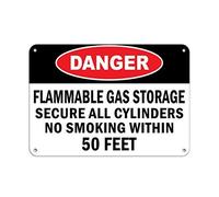 chengdar732 Metal Art Danger Flammable Gas Storage No Smoking Within 50 Feet Aluminum Metal Sign Tin Sign 8 X 12 Inch.