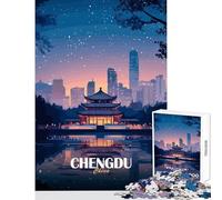 Chengdu China Cityscape at Night for Adults 1000 Piece Puzzle Train Logical Thinking And Problem-solving Relaxing Stress Free Enjoyment (38x26cm)