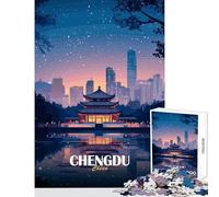 Chengdu China Cityscape at Night for Adults 1000 Piece Puzzle Train Logical Thinking And Problem-solving Relaxing Stress Free Enjoyment (38x52cm)