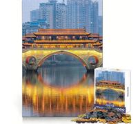Chengdu China River And B Jigsaw Puzzles for Adults1000 Pieces Memory Training Serene Escape Flawless Cut Birthday Gift (50x75cm)