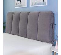 CHENGH Solid Color Headboard Cover Bed Head Slipcover Protector, Flannel Back Cushion Reading Pillows, Solid Wood Bedside Backrest Upholstered Soft Head Board Cover,Gray-120×60cm