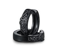 CHENGHONG Wolf Hoop Earrings for Men 925 Sterling Silver Black Viking Celtic Knot Earrings Norse Rune Jewellery for Women Husband Wife