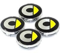 CHENGJIANSHANGMAO 4 Pcs Car Wheel Centre Caps for Smart Roadster 2002-2005, Anti Rust Alloy Hub Caps (OD 60mm) Auto Exterior Decoration Accessories,B