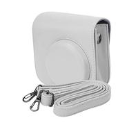 Chenglanhsjg Camera Strap, for DSLR SLR Cameras, High Grade Metal Adjustable Buckle, PU Leather, Removable Lens Cover, Dust Scratch Protection, Universal Fit (White)