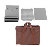 Chenglanhsjg Camping Fire Pit, One-Piece Folding Design, Air Inlet, Stainless Steel, Pull-Out Ash Tray, Rotating Switch, Portable Outdoor Fire Pit for BBQ, Picnic, Backyard, Garden