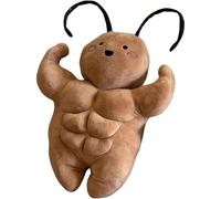 CHENGLI 28cm Muscle Cockroach Plush Toy,Creative Cockroach Soft Stuffed Cartoon Doll Teasing Ugly Cute PlushToys,Funny Buff Bug Plushie with Abs, for Halloween Birthday Party Gifts Home Decoration