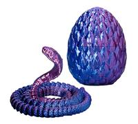 CHENGLI 3D Printed Cobra Flexible Articulated Snake Egg Toy - Gear Ornament Statue Decor for Desk, Home Office, Executive Desk - Crystal Cobra Toy