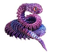 CHENGLI 3D Printed Snake 3D Printed Animals Snake Toy 3D Printed Animals-Snake Viper Articular Mobility 3D Printed Snake Home Office Executive Desk Decor, Gift for Friends(Purple)