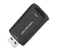 chengong Audio Video Capture Card, Video Capture Card, Convenient for Video Broadcasting HDMI/F TO USB/M Game Broadcasting Teaching Recording(black)