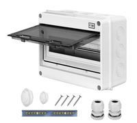 CHENGPI Consumer Unit 12 Way,Surface-Mounted Distribution Box with Copper Bars Outdoor Junction Box, IP65 Waterproof Fuse Box for Home, Office, Wet Rooms and Outdoor Areas