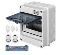 CHENGPI Consumer Unit 5 Way,Surface-Mounted Distribution Box with Copper Bars Outdoor Junction Box, IP65 Waterproof Fuse Box for Home, Office, Wet Rooms and Outdoor Areas